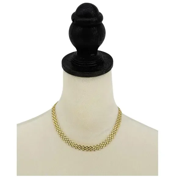 The M Jewlers NY Porto Link Necklace in Gold Vermeil NEW - Picture 2 of 9